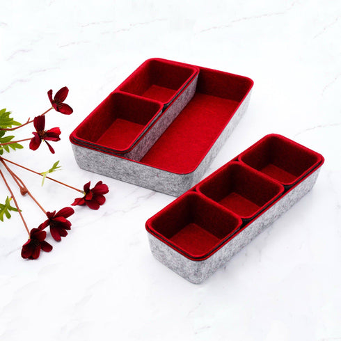 Welaxy storage & organize Maroon Welaxy Drawer organizers bins trays catchall tray gift idea 8-piece rectangular